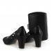 Siyah Ayakkabı Taşlı Şık Kafes Model Çanta Kombin