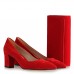 Stiletto Ayakkabı Çanta Kırmızı Süet