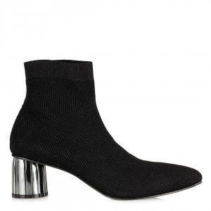 Çorap Bot Siyah Örgü Model Gümüş Topuk 