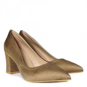 Ayakkabı Stiletto Vizon Süet