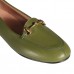 Ayakkabı Babet Yeşil Hakiki Deri Tokalı