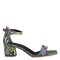 Sandalet Ayakkabı Az Topuklu Renkli Yılan Desenli