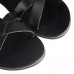 Hakiki Deri Sandalet Siyah Hakiki Deri Çapraz Model