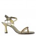 Dore Rengi Taşlı Topuklu Ayakkabı Sandalet