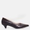Kahverengi Crocodile Stiletto Az Topuklu Ayakkabı