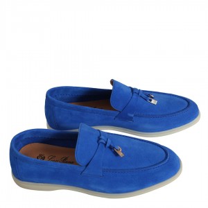 Loafer Ayakkabı Hakiki Deri Saks Mavi 
