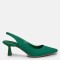 Yeşil Arkası Açık Stiletto Ayakkabı