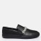 Siyah Hakiki Deri Taşlı Loafer Ayakkabı