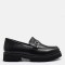 Siyah Hakiki Deri Loafer Ayakkabı Tokalı