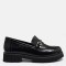 Loafer Ayakkabı Tokalı Siyah Rugan Hakiki Deri 