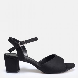 Siyah Süet Topuklu Ayakkabı  Sandalet