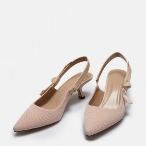 Arkası Açık Stiletto Ten Kumaş 