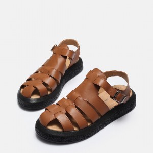 Taba Kafes Model Hakiki Deri Sandalet