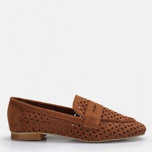 Taba Süet Kadın Loafer Ayakkabı