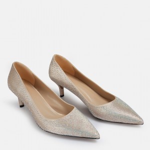 Stiletto Ayakkabı Ten Taşlı