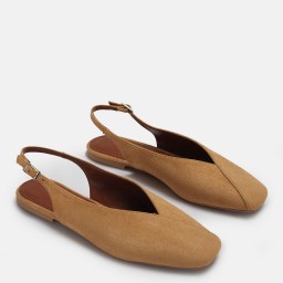 Camel Süet Babet Ayakkabı Arkası Açık Camel Süet Babet Ayakkabı Arkası Açık