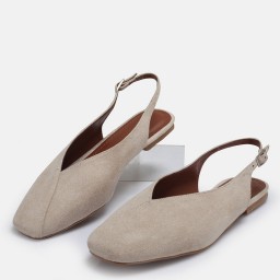 Ten Süet Babet Ayakkabı Arkası Açık Ten Süet Babet Ayakkabı Arkası Açık