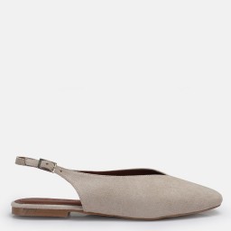 Ten Süet Babet Ayakkabı Arkası Açık Ten Süet Babet Ayakkabı Arkası Açık