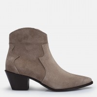 Vizon Hakiki Deri Süet Kovboy Topuklu Bot Vizon Hakiki Deri Süet Kovboy Topuklu Bot